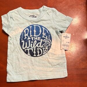 OshKosh B'gosh Light Blue Graphic 'Ride The Wild Tide' Tee